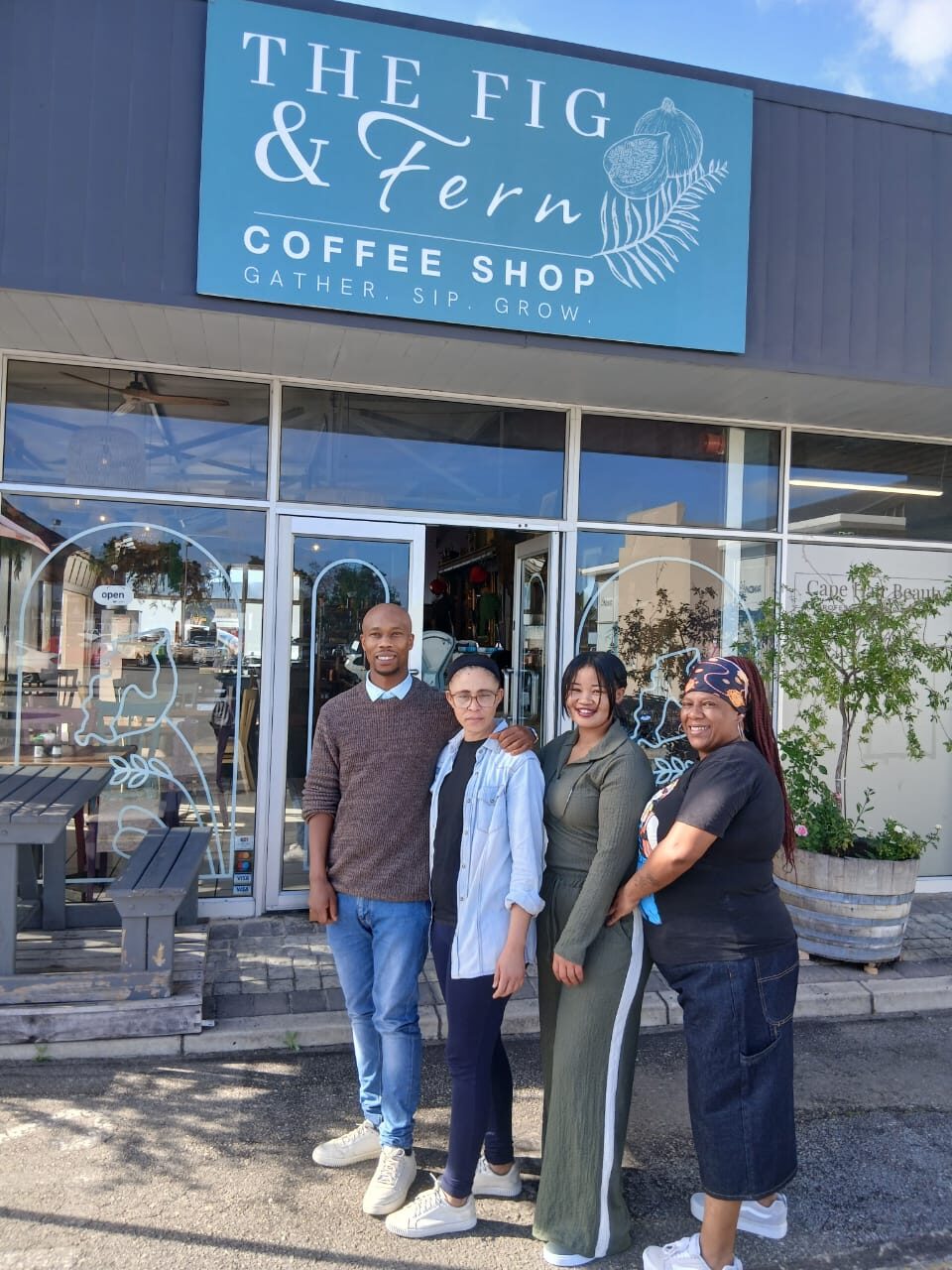 The Fig & Fern shopfront with the team outside